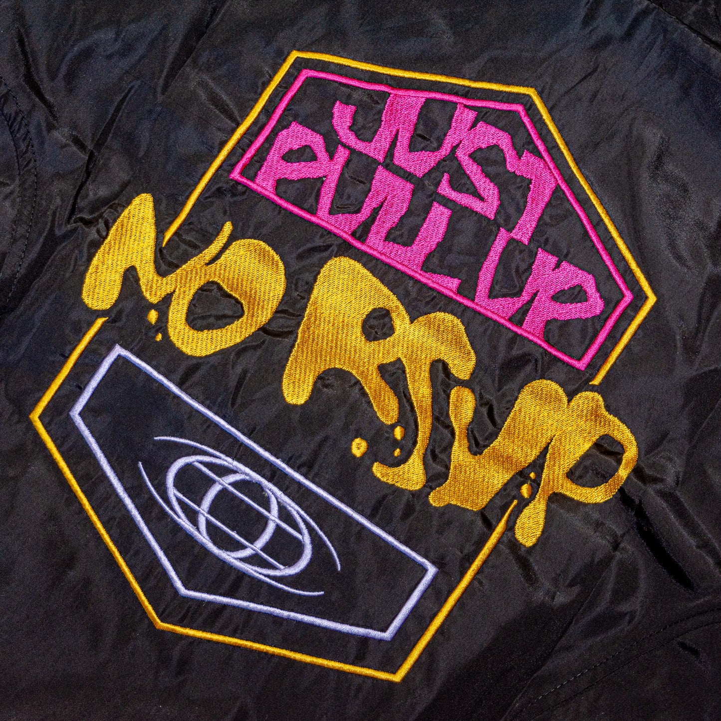 NO RSVP "Just Pull Up" Black Track Jacket
