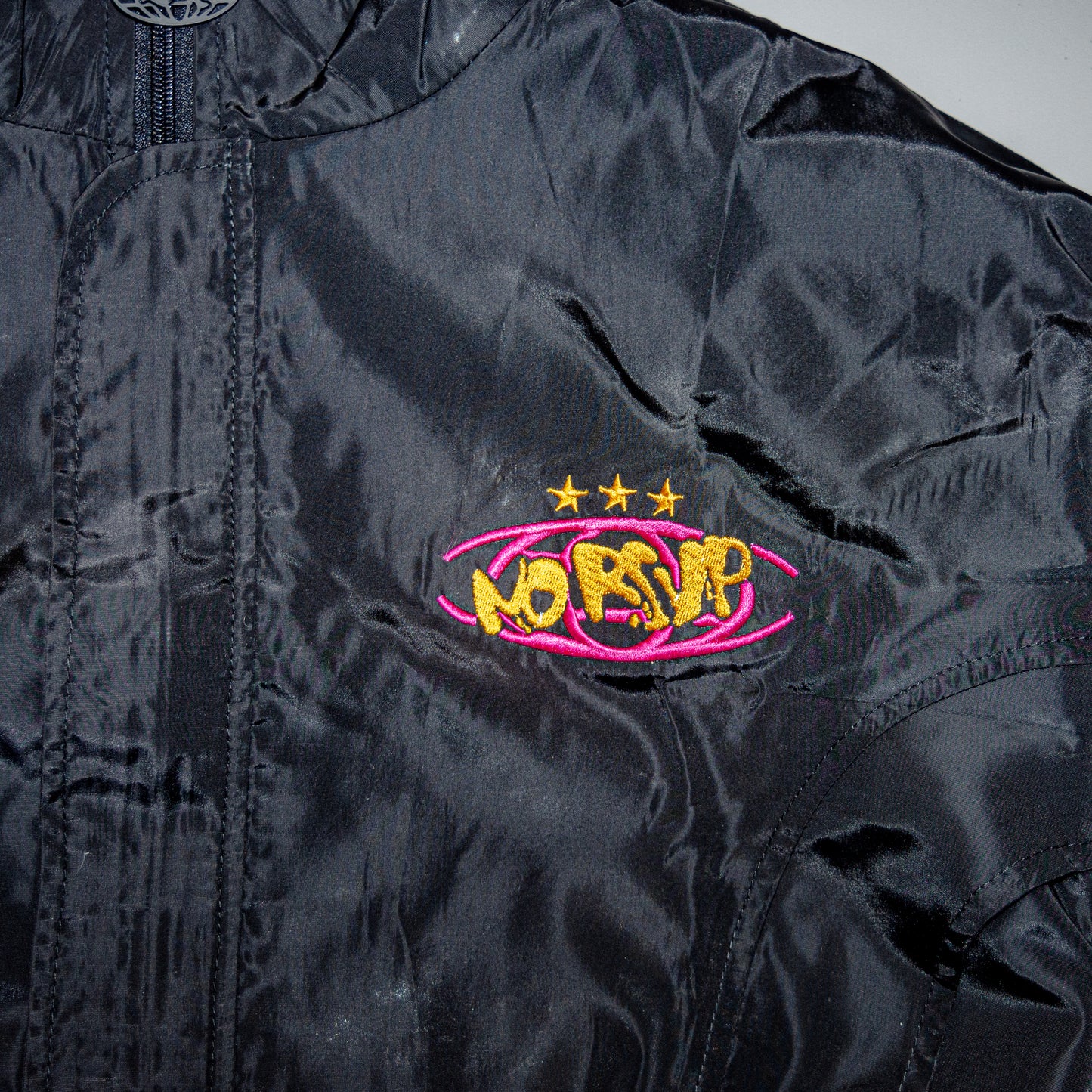 NO RSVP "Just Pull Up" Black Track Jacket