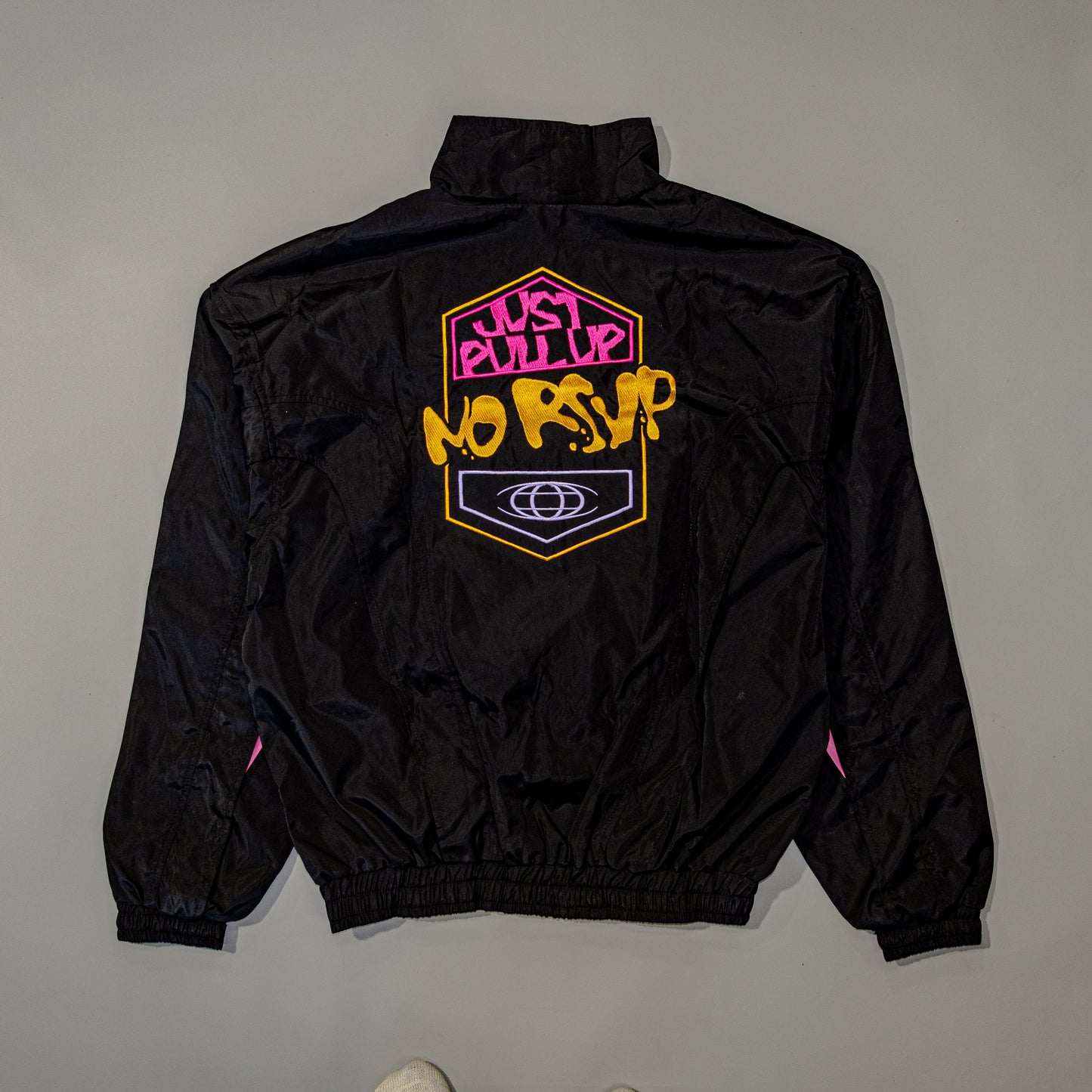 NO RSVP "Just Pull Up" Black Track Jacket